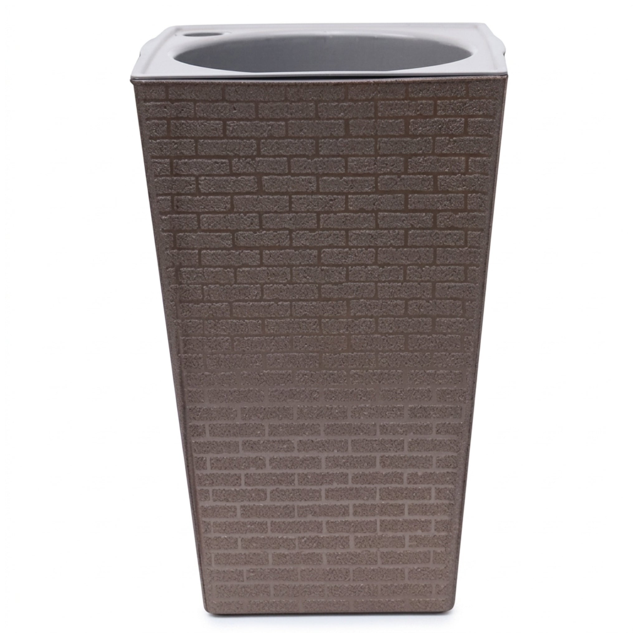 Usaplanterrr Modern Brick Textured Self Watering Tall Flower Plant Pot