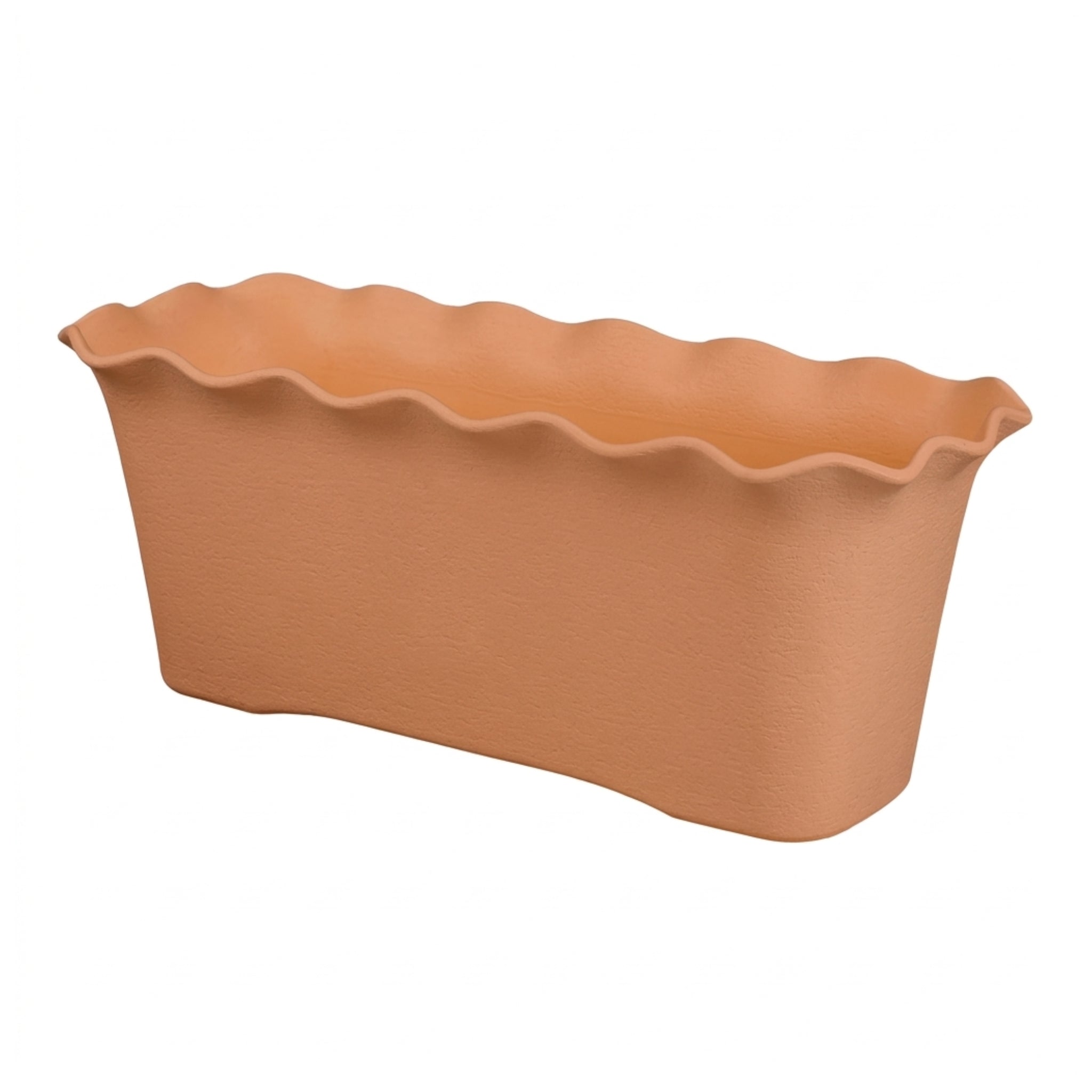 Usaplanterrr Rectangular Wavy Ruffled Edge Indoor Outdoor Plastic Planter Box