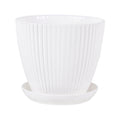 Usaplanterrr White Plastic Indoor Outdoor Plant Pot with Drainage Hole