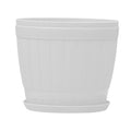 Usaplanterrr Large White Plastic Plant Pot with Drainage Hole Saucer